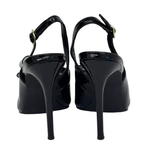 LILIANA / Lana -1 / Black / Patent / Slingback / Heels  / With Bow Detail & Poin - Picture 5 of 8
